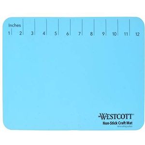 WESTCOTT Doe-het-zelfmat knutselmat antislip hittebestendige siliconen 227 x 304 mm DIN A4 I flexibel oprolbaar blauw E-16814