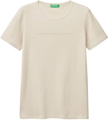 United Colors of Benetton Dames T-shirt 3GA2E16A2, beige 152, XXS, beige 152, XXS, Beige 152, XXS