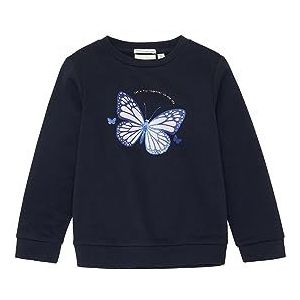 TOM TAILOR Sweat-shirt fille imprimé papillon, 10668-Sky Captain Blue, 116-122