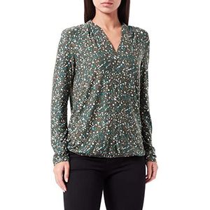 TOM TAILOR Dames shirt met lange mouwen met geplooide detail, 30665 - Abstract minimal design, XS, 30665 - Abstract minimal design
