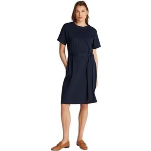 Tommy Hilfiger Robe courte en coton interlock pour femme, WW0WW45183, robe évasée, bleu, taille XS, Bleu marine foncé, XS