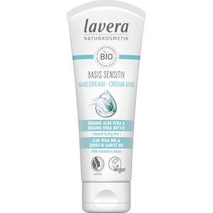 Lavera Basis Sensitiv handcrème - gecertificeerde natuurlijke cosmetica - veganistisch - aloë vera & biologische sheaboter - 75 ml