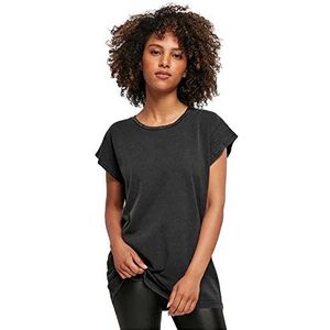 Build Your Brand Dames T-shirt met uitgebalanceerde schouders, zwart, 5XL, zwart.