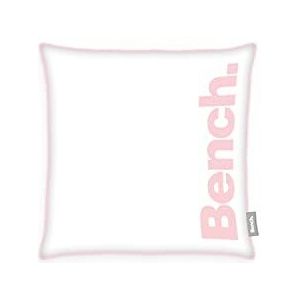 Bench Kussensloop, wit/roze, 50 x 50 cm