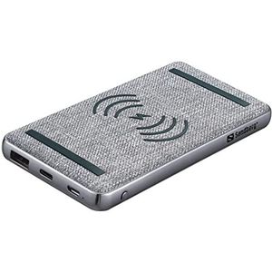 Sandberg Powerbank 10000 PD20W + Wireless Powerbank 10000, 420-61 (Powerbank 10000 PD20W+Wireless, Zwart, Grijs, Universeel, Lithium Polymeer (LiPo), 10.000 mAh, USB,)