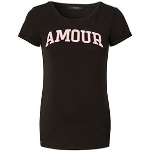 SUPERMOM Amour T-shirt met korte mouwen voor dames, Zwart - P090