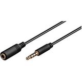 Goobay 62479 Audio verlengkabel en hoofdtelefoon AUX, 4-polig, 3,5 mm smal, CU, 2 m kabellengte