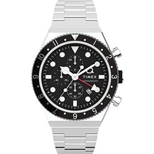Timex TW2V69800 Herenhorloge chronograaf kwarts roestvrij stalen armband zilver armband, zilver., Armband