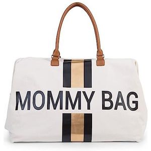 CHILDHOME, Mommy Bag, luiertas, moederschap, reistas, grote capaciteit, aankleedmat, verstelbare schouderriem, vakken, koeltas, koffer, zwart & goud