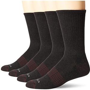 Columbia Men's 4 Pack Everyday Crew Socks, Black Heather, Shoe Size 6-12