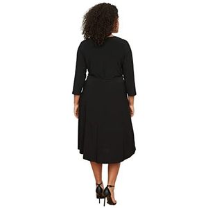 Trendyol Curve Midi A-lijn normale jurk, grote maat, damesjurk (1 stuk), zwart.