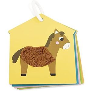 Janod - Boerderij-touch-kaarten - 7 gebonden kaarten met ring - educatief spel met aanraking en motoriek - FSC-gecertificeerd - vanaf 1 jaar, J02692