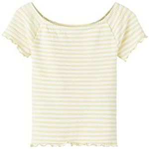 NAME IT Nkfjamy Slim Offshoulder Top T-shirt pour fille, Crème double, 122-128