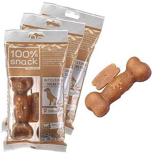 Ferplast Snack chien Snack naturel pour chien Snack Hygiène buccale Grande taille pour la santé intestinale avec algue Euglena Kit de 3 paquets 420 g
