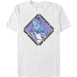 Disney Wonderland Alice Face Organic T-shirt, korte mouwen, wit, S, Weiss