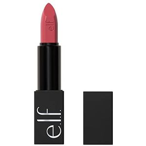 e.l.f. O Face Satijnen lippenstift, rijk gepigmenteerd, verzorgend en duurzaam, met jojoba-doordrenkt, veganistisch en dierproefvrij, Pleased