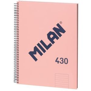 MILAN® Spiraalblok, gelinieerd papier, 80 vellen, A4, serie 1918, roze