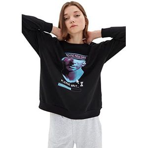 Trendyol Sweatshirt Black Knitted dames trainingspak, zwart.