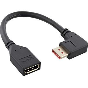 InLine® DisplayPort 1.4 ST/BU adapterkabel 8K4K rechts hoek zwart/goud 0,15m