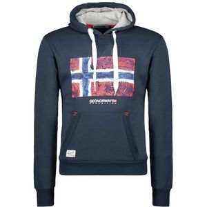 Geographical Norway Gpalm Men Sweat Capuche Poche Kangourou Homme - Sweatshirt Logo Pull Hood Hoody Chaud Manches Longues - Hommes Printemps Ete Automne Hiver (Marine L), Marine, L