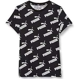 PUMA Amplified AOP Tee G T-shirt voor meisjes, zwart.