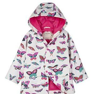Hatley Printed Raincoats regenjas voor meisjes, wit (groovy vlinders)
