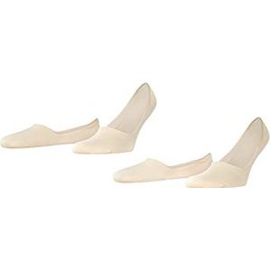 ESPRIT Basic Uni 2 stuks onzichtbare sokken voor heren, katoen, wit, huidskleur, zwart, voetbeschermers met lage hals, anti-glijsysteem op de hiel, 2 paar, Beige (Cream 4011)