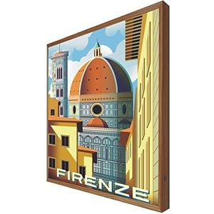 Affiche Vintage Rétro-éclairé Firenze : Série Voyageur