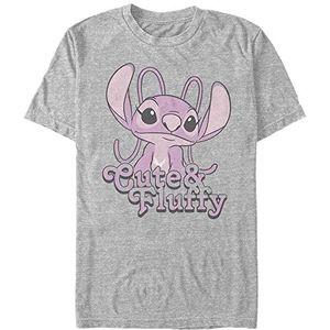 Disney Lilo & Stitch - Fluffy Angel Organic T-shirt met korte mouwen uniseks, Grijze mix