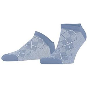 Burlington Carrington herensokken, ademend, duurzaam, biologisch, katoen, lage sokken, zacht, platte teennaad, fantasie-argyle-patroon, glijdt niet in de schoen 1 paar, Blauw (Azure 6327)