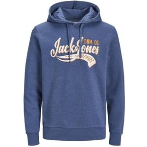 JACK&JONES PLUS Jjelogo Noos Pls hoodie 2 kraag 23/24 heren hoodie, Lichtblauw/details: gemengd