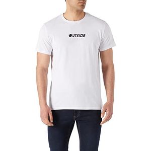 Koton Heren Slim Fit Print T-shirt, wit (000)