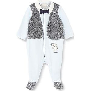 Chicco Elegante chenille overall met voet, pyjama voor baby's en jongens, baby jongens, Azure