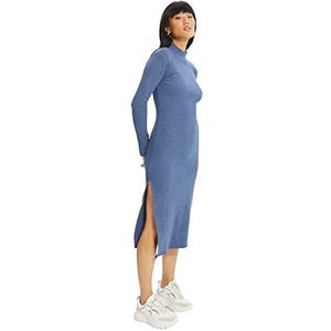 Trendyol Dames slim fit midi-jurk nauwsluitende jurk Navy XL, Navy Blauw