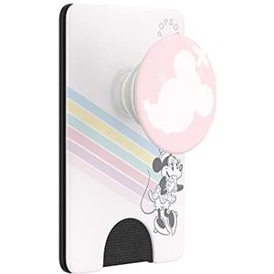 PopSockets Telefoonportemonnee met uittrekbare handgreep, telefoonkaarthouder, compatibel met draadloos opladen, Disney - Minnie Rainbow