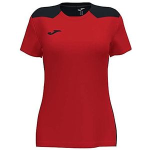 Joma Championship Vi T-shirt voor dames, Rood, Zwart