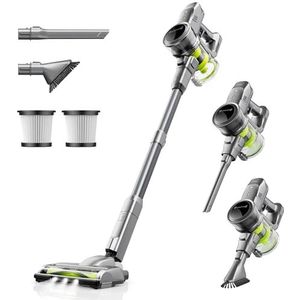 Kalado KCV01 Draadloze stofzuiger, 26 kpa, 250 W, verticale stofzuiger, 40 minuten looptijd, afneembare accu, multifunctionele stofzuiger, lichte stofzuiger met led-display, voor parket, tapijt