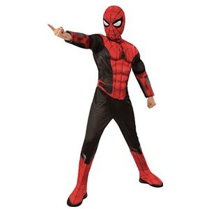 Rubie's Marvel No Way Home Spider-Man kostuum voor kinderen, zwart en rood (9-10 jaar), 7027519-10 XL