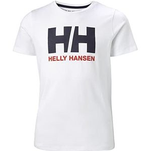 Helly Hansen Logo SS T-shirt, uniseks, kinderen, wit, 12 jaar, Wit.