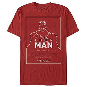 Marvel Unisex Avengers Classic-The Invincible Organic T-shirt met korte mouwen, rood, L, ROT