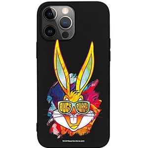 Beschermhoes voor iPhone 14 Pro Max, zwart met Bugs Bunny motief gezichtsbril