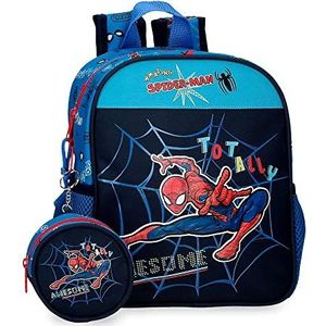 Marvel Totally Awesome Bagage - Messenger Bag voor jongens, Blauw, Aanpasbare kleuterrugzak