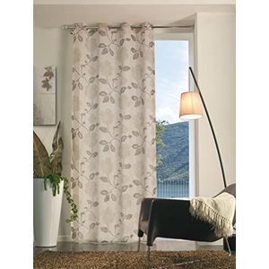 Home Collection TFS129 gordijn Flora, polyester, grijs, 140 x 280 cm