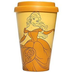 Half Moon Bay - Disney Schoonheid en het Beest reismok - gerecycled RPET - 400 ml - Herbruikbare koffiemokken om mee te nemen - Waterdichte reisbeker - Theereisbeker