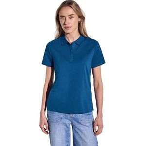 Street One A322942 Poloshirt voor dames met geribbelde structuur, Dodger Blauw, 38