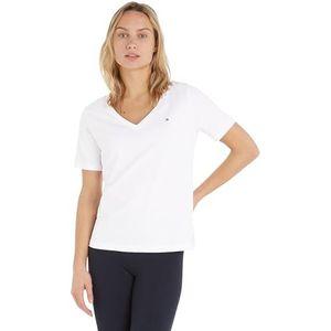 Tommy Hilfiger Modern Regular V-NK Ss gebreide tops S/S dames, Th Optic White