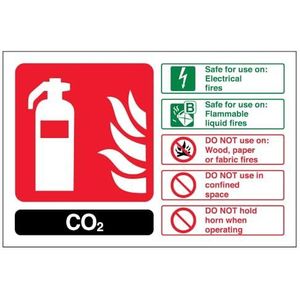 VSafety brandblusser van hard plastic voor CO2 150 x 100 mm