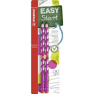 STABILO EASYgraph driehoekige potloden in roze - hardheid B - 2-pack - voor rechtshandigen