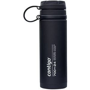 Contigo Fuse Thermosfles van roestvrij staal, 100% lekvrij, grote waterfles met brede schroefsluiting, houdt dranken tot 30 uur koud, 700 ml