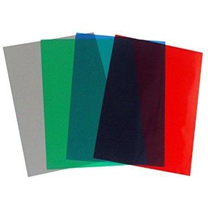 Pavo PVC-omslag, A4, 200 micron, grijs, rood, blauw, groen